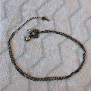 Betsey Johnson Purple Bow and Key Necklace